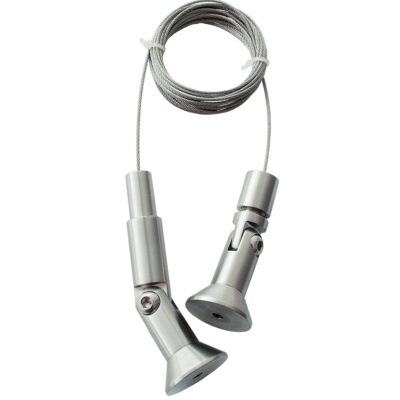 Conjunto de suportes metálicos com cabo para suspensão