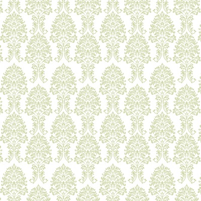 Padrão clássico verde claro em papel de parede branco