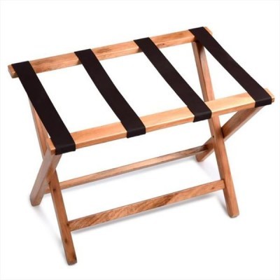 Estrado de bagagem em madeira com tiras pretas