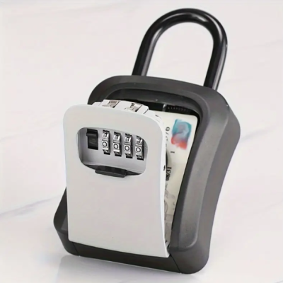 Cadeado com compartimento oculto e combinação numérica.