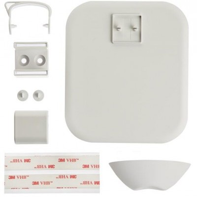 Conjunto de acessórios plásticos brancos com fita adesiva 3M