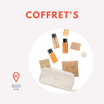 Kit COFFRET'S de produtos de cuidado pessoal com necessaire bege