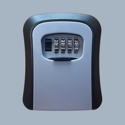 Caixa de segurança para chaves com combinação numérica cinzenta e preta