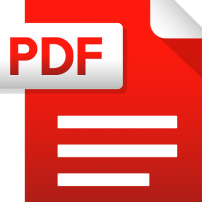 Ícone do ficheiro PDF vermelho e branco com letras 'PDF'