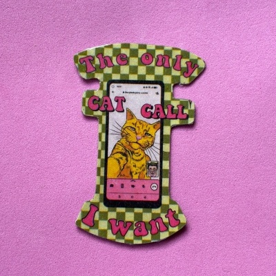 Iman decorativo com ilustração de gato e texto The only CAT CALL I want
