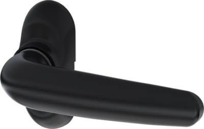 Maçaneta de porta preta fosca cilíndrica