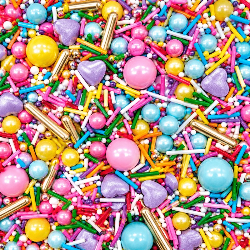 Mix Festa pastel 90g Sprinkles de confeitaria coloridos variados em várias formas e tamanhos