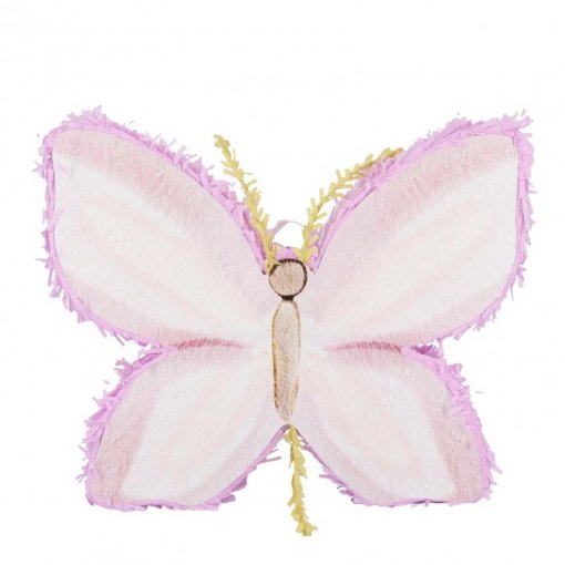 Borboleta decorativa rosa em tecido aveludado