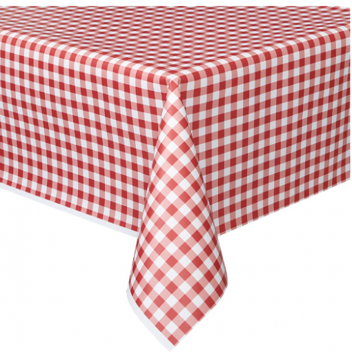 Toalha de mesa xadrez vermelho e branco