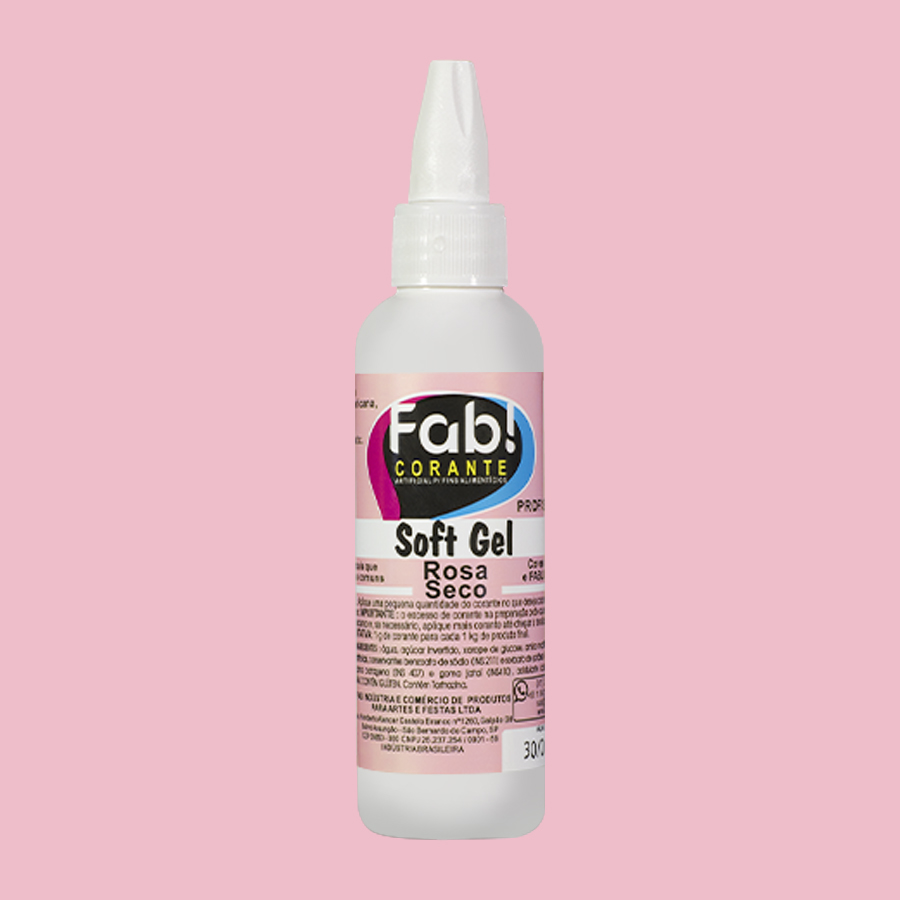 Corante SoftGel Rosa seco Frasco de corante em gel rosa Fab! Corante Soft Gel Rosa Seco