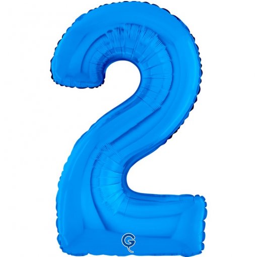 Balão azul em forma do número 2