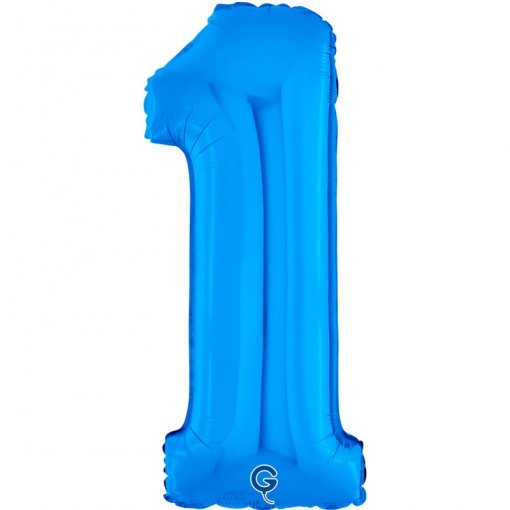 Balão insuflável azul em forma do número 1