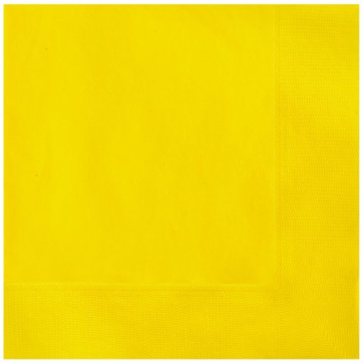 Guardanapo quadrado amarelo com textura e borda decorativa