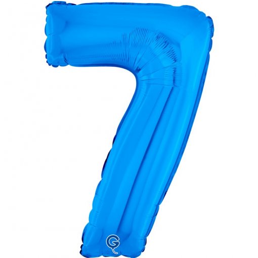 Balão azul metalizado em forma do número 7