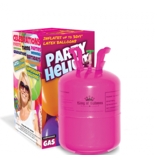Cilindro de gás de hélio rosa com embalagem colorida para balões de festa
