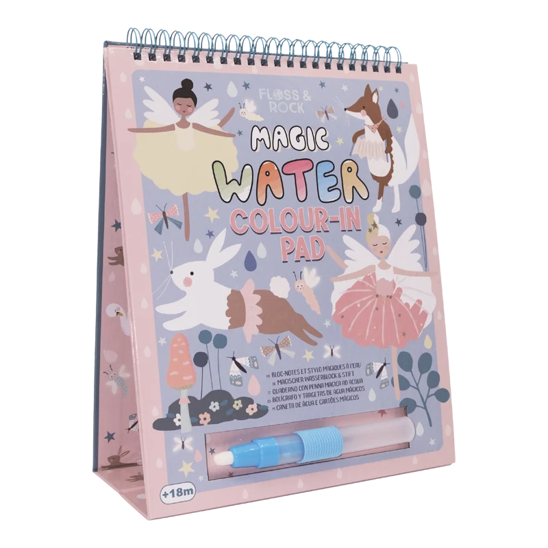 Cavalete e caneta mágica com mudança de cor para cartões de água - Mundo encantado Bloco de colorir MAGIC WATER COLOUR-IN PAD com caneta de água azul