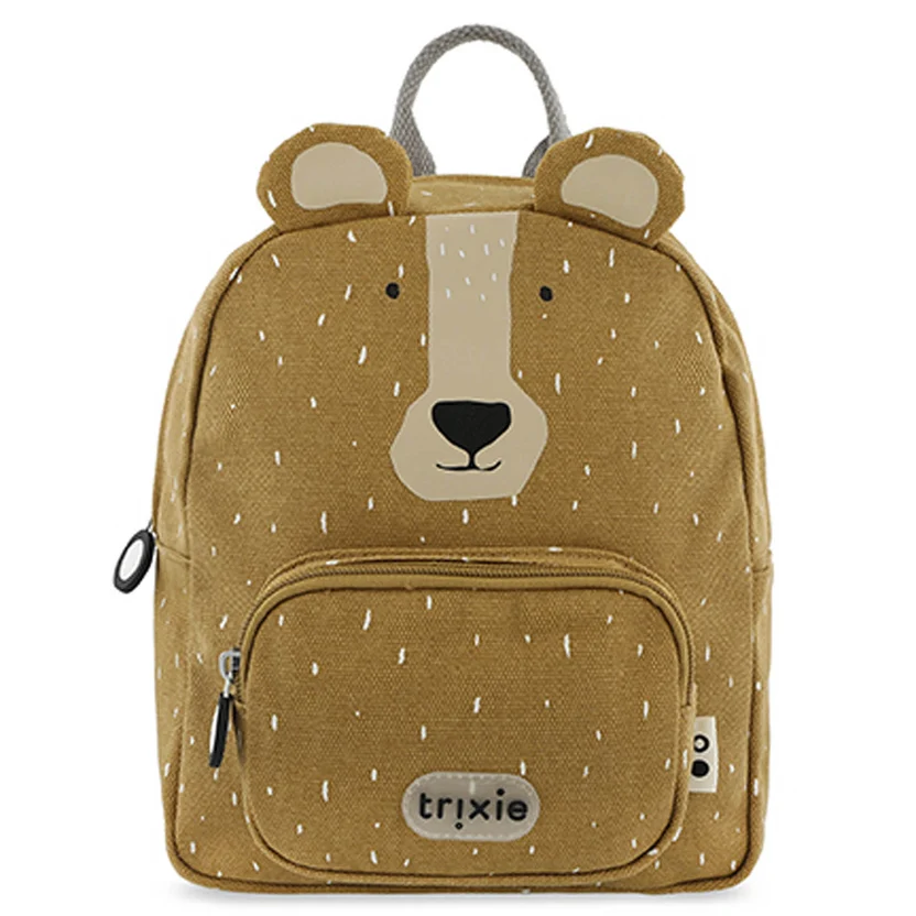 Mochila Mr. Bear Mochila infantil castanha com desenho de urso e bolso frontal com logo