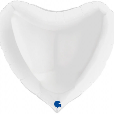 Balão branco em forma de coração