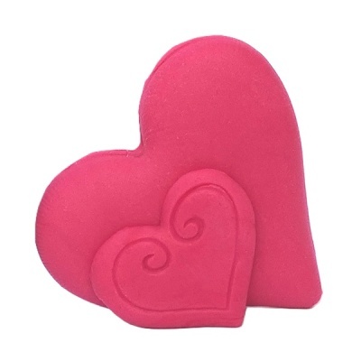 Almofadas rosa em forma de coração