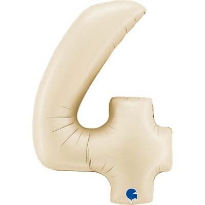 Balão insuflável bege em forma do número 4