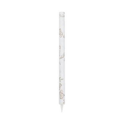 Tubo decorativo com padrão floral sobre fundo branco