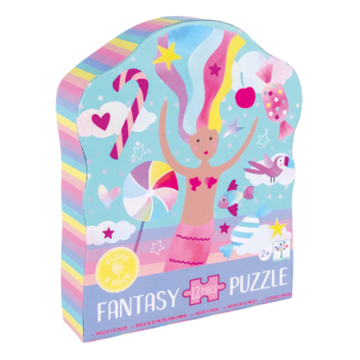 Caixa colorida em forma de nuvem com puzzle infantil Fantasy Puzzle de 12 peças