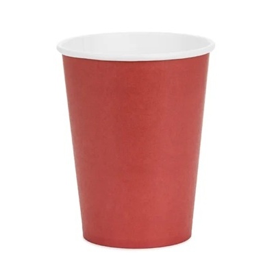 Copo descartável de papel vermelho e branco