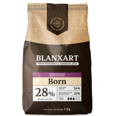 Embalagem de chocolate profissional Blanxart Born, 1 kg, chocolate branco