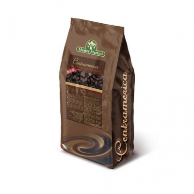 Pacote de café Master Martini Contamèrica castanho com grãos visíveis