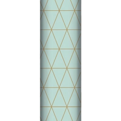 Papel de parede azul claro com padrão de triângulos dourados