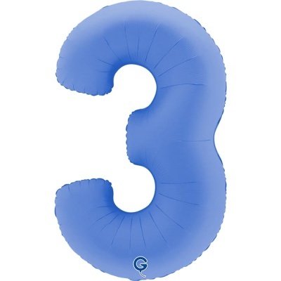 Balão azul em forma do número 3
