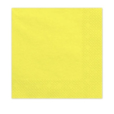 Guardanapo de papel amarelo quadrado com bordas texturizadas