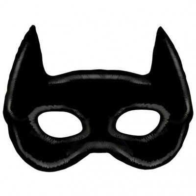 Máscara preta inflável com formato parecido ao símbolo do Batman