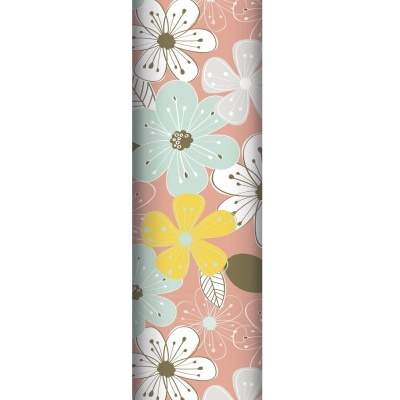 Papel de parede com padrão floral em tons pastel