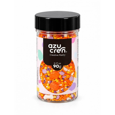 Frasco com confeitos coloridos para pastelaria azucren