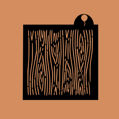 Ícone preto de textura de madeira com padrão em fundo castanho claro