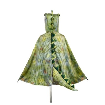 Capa verde com capuz e cauda texturizada