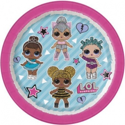 Prato descartável rosa com bonecas L.O.L SURPRISE!