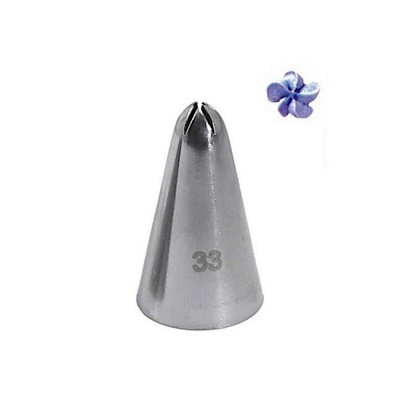 Bico de pasteleiro metálico prateado com número 33
