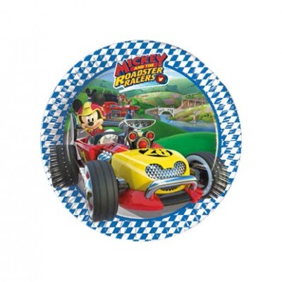 Prato plástico redondo com tema Mickey and the Roadster Racers