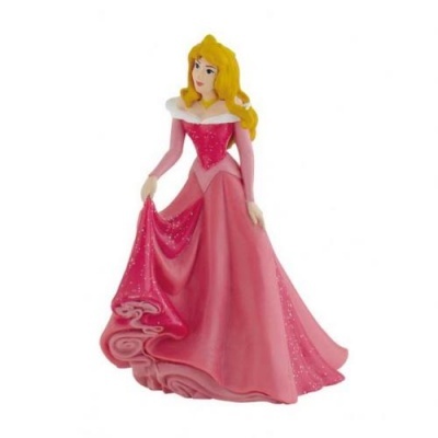 Figura de princesa em vestido rosa brilhante com cabelo loiro