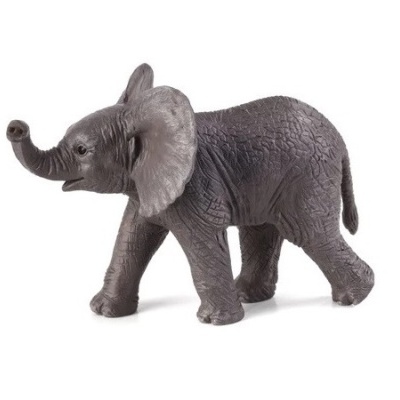 Figura pequena de elefante cinza com textura detalhada