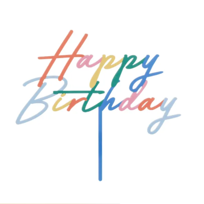 Balão decorativo colorido com texto Happy Birthday