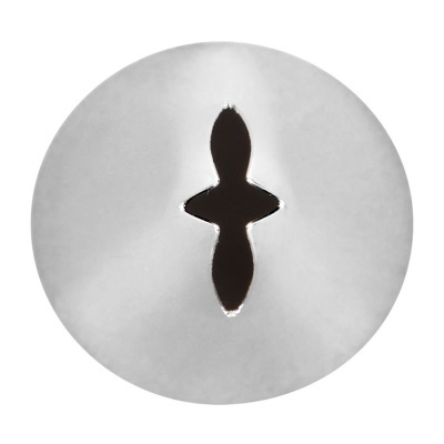 parafuso redondo prateado com fenda em cruz