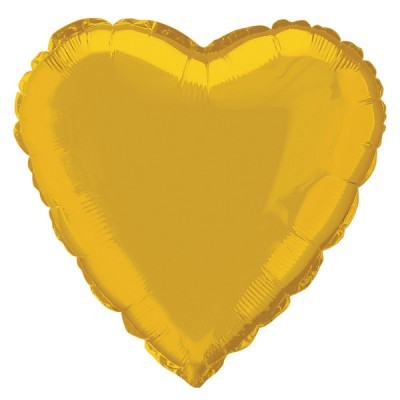 Balão dourado em forma de coração