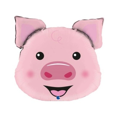 Balão decorativo com cara de porco rosa