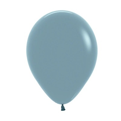 Balão azul pastel de látex, liso e oval