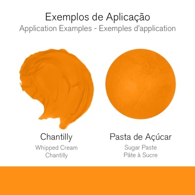 Amostras de Chantilly e Pasta de Açúcar na cor laranja