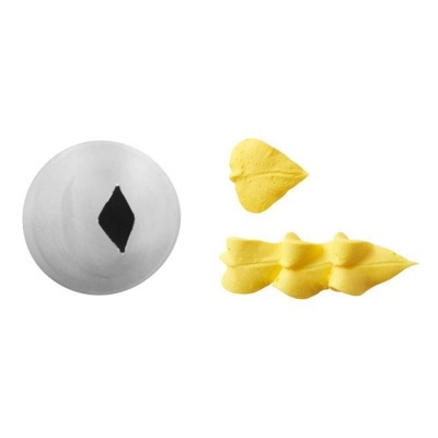 Bico de confeitar metálico redondo com amostras de glacê amarelo