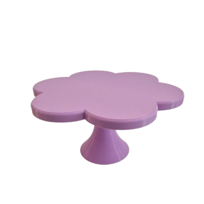 Mesa pequena lilás em forma de flor com base cónica